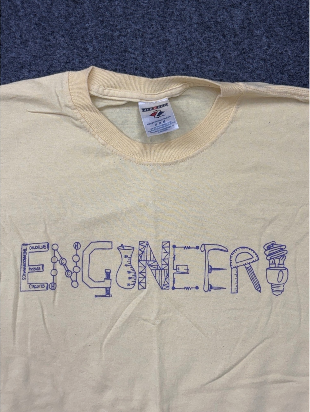 Engineer Graphic T-Shirt Yellow Size Large - Picture 2 of 3